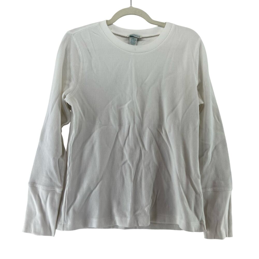 Sundance White Waffle Knit Top Size LP Large Petite